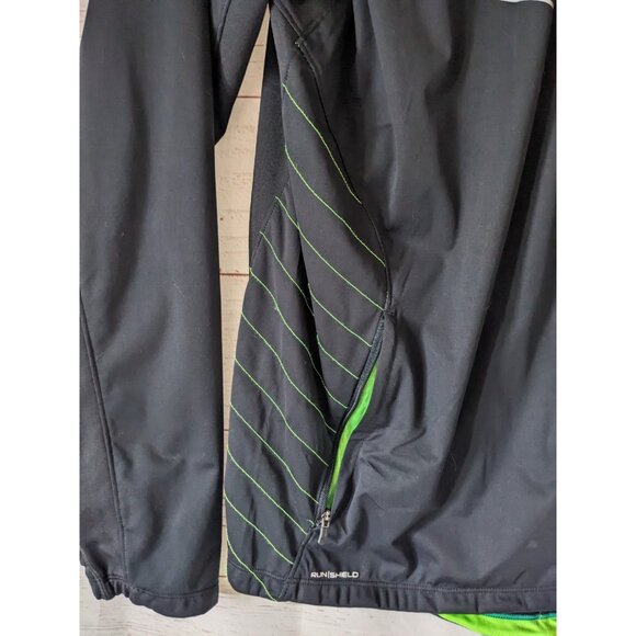 Saucony Men's Jacket Black Full Zip Flex Shell Run Shield Windbreaker Hologram L - Picture 6 of 12